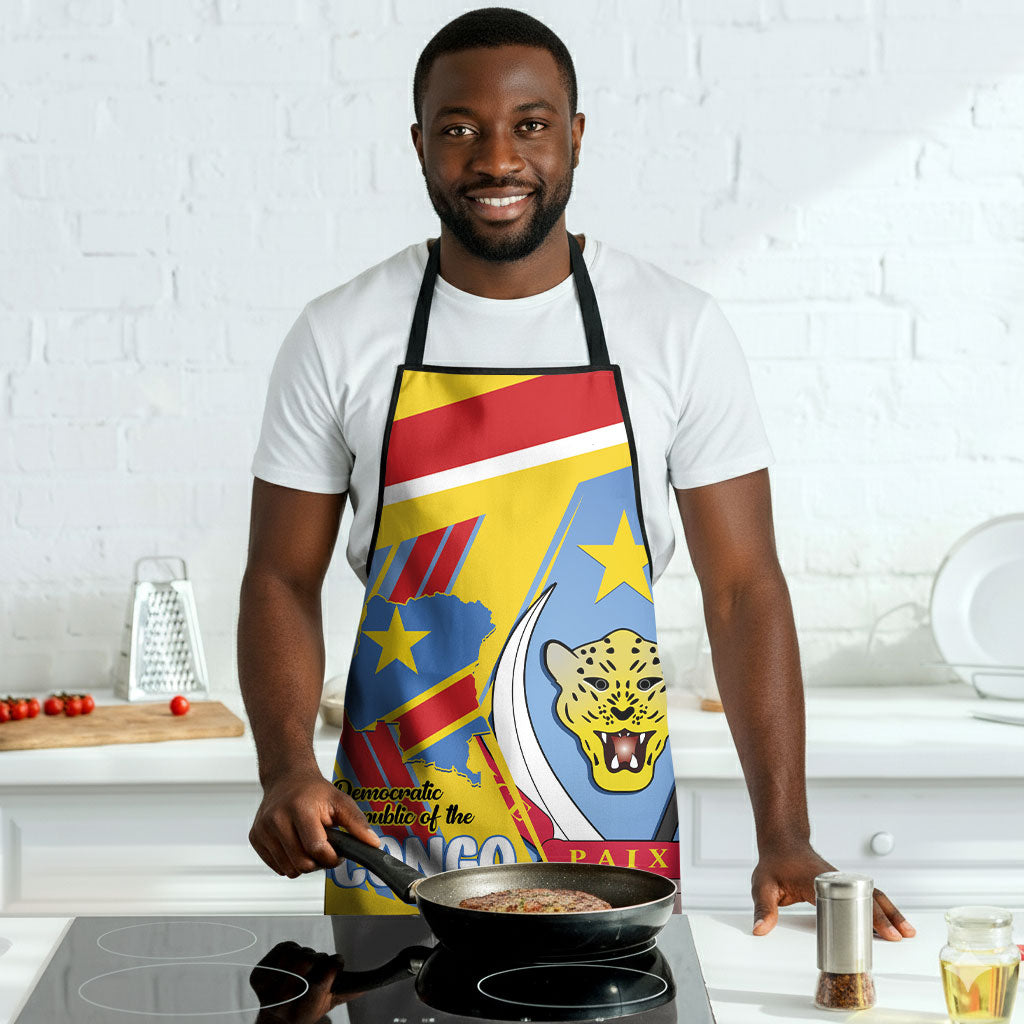 DR Congo Independence Day Apron Congo-Kinshasa Coat Of Arms Style