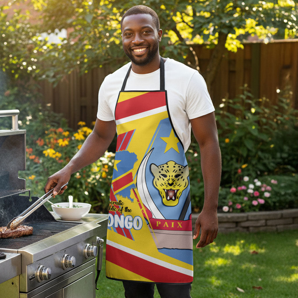 DR Congo Independence Day Apron Congo-Kinshasa Coat Of Arms Style