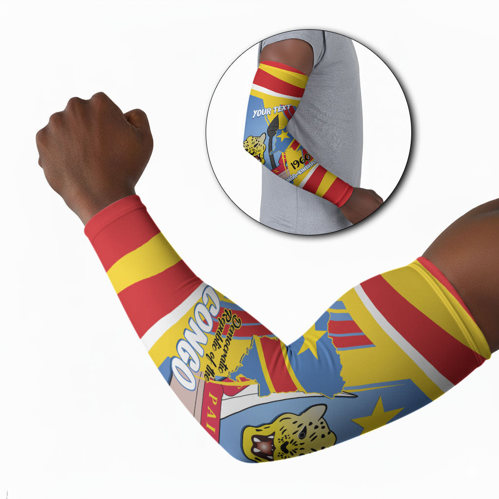 DR Congo Independence Day Personalized Arm Sleeves Congo-Kinshasa Coat Of Arms Style