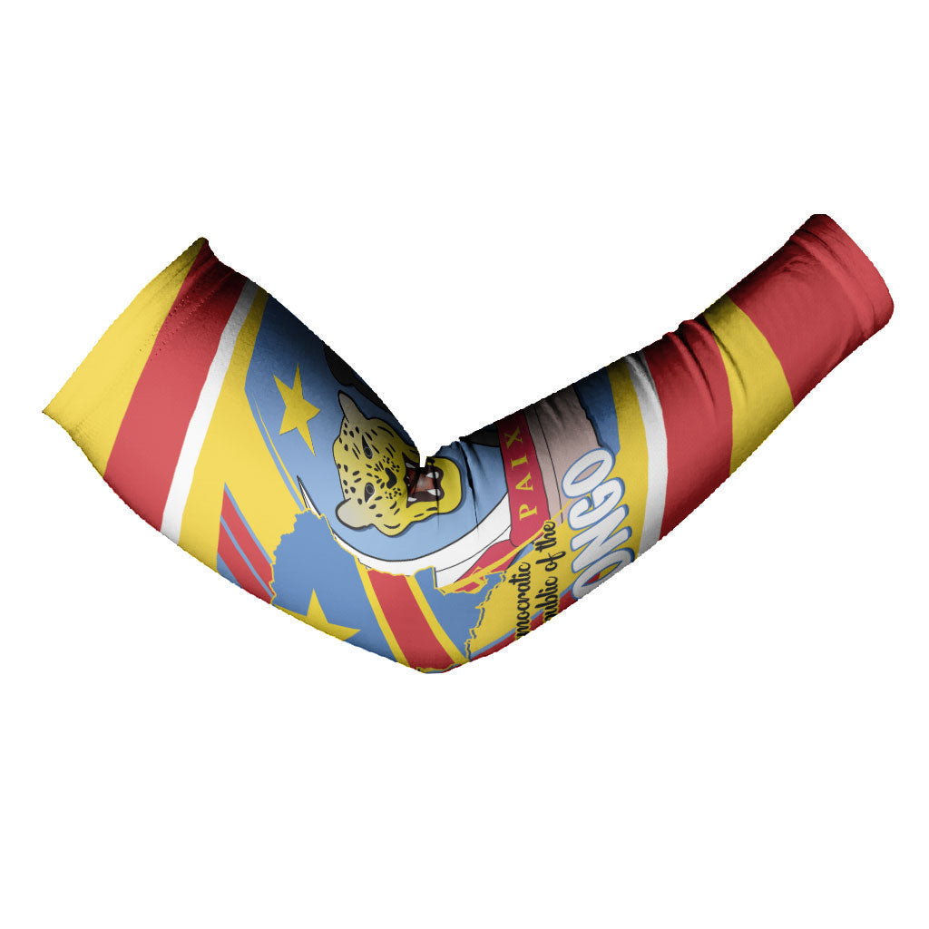 DR Congo Independence Day Personalized Arm Sleeves Congo-Kinshasa Coat Of Arms Style