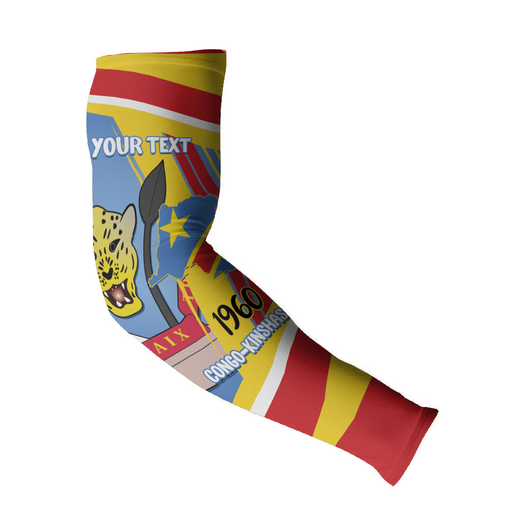 DR Congo Independence Day Personalized Arm Sleeves Congo-Kinshasa Coat Of Arms Style