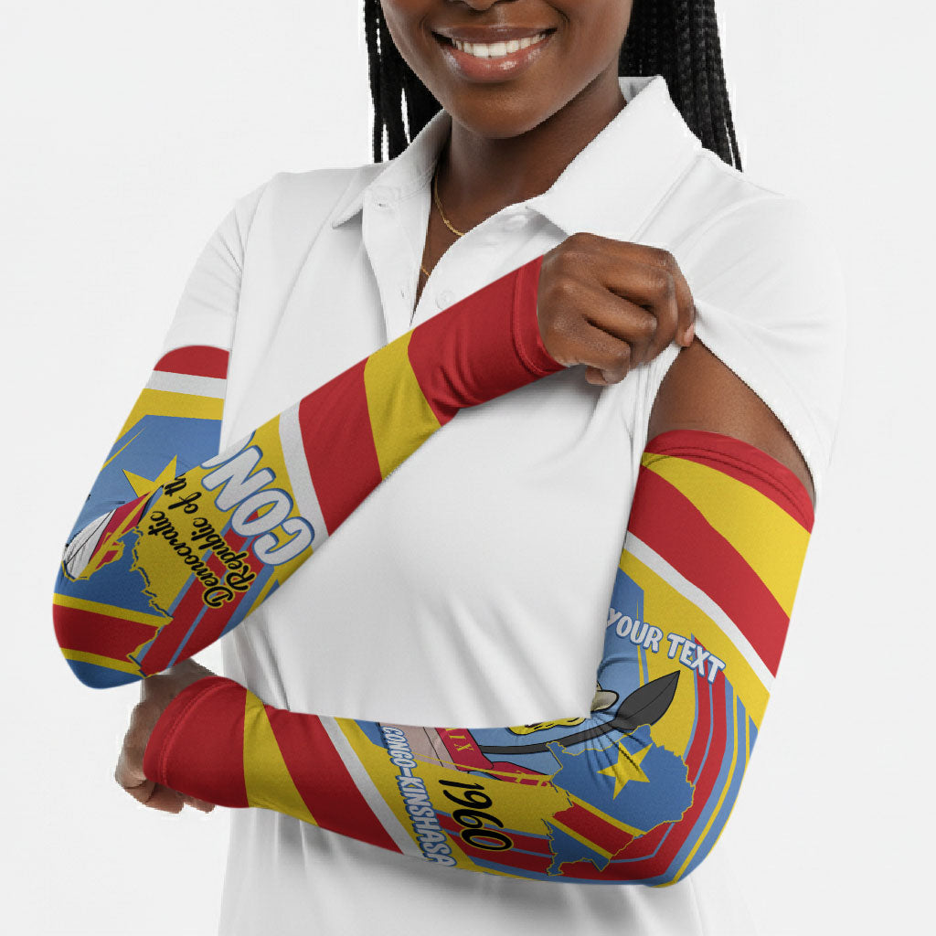 DR Congo Independence Day Personalized Arm Sleeves Congo-Kinshasa Coat Of Arms Style
