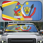 DR Congo Independence Day Auto Sun Shade Congo-Kinshasa Coat Of Arms Style