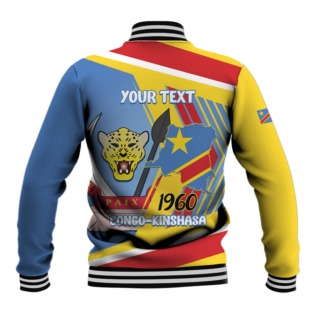 DR Congo Independence Day Personalized Baseball Jacket Congo-Kinshasa Coat Of Arms Style