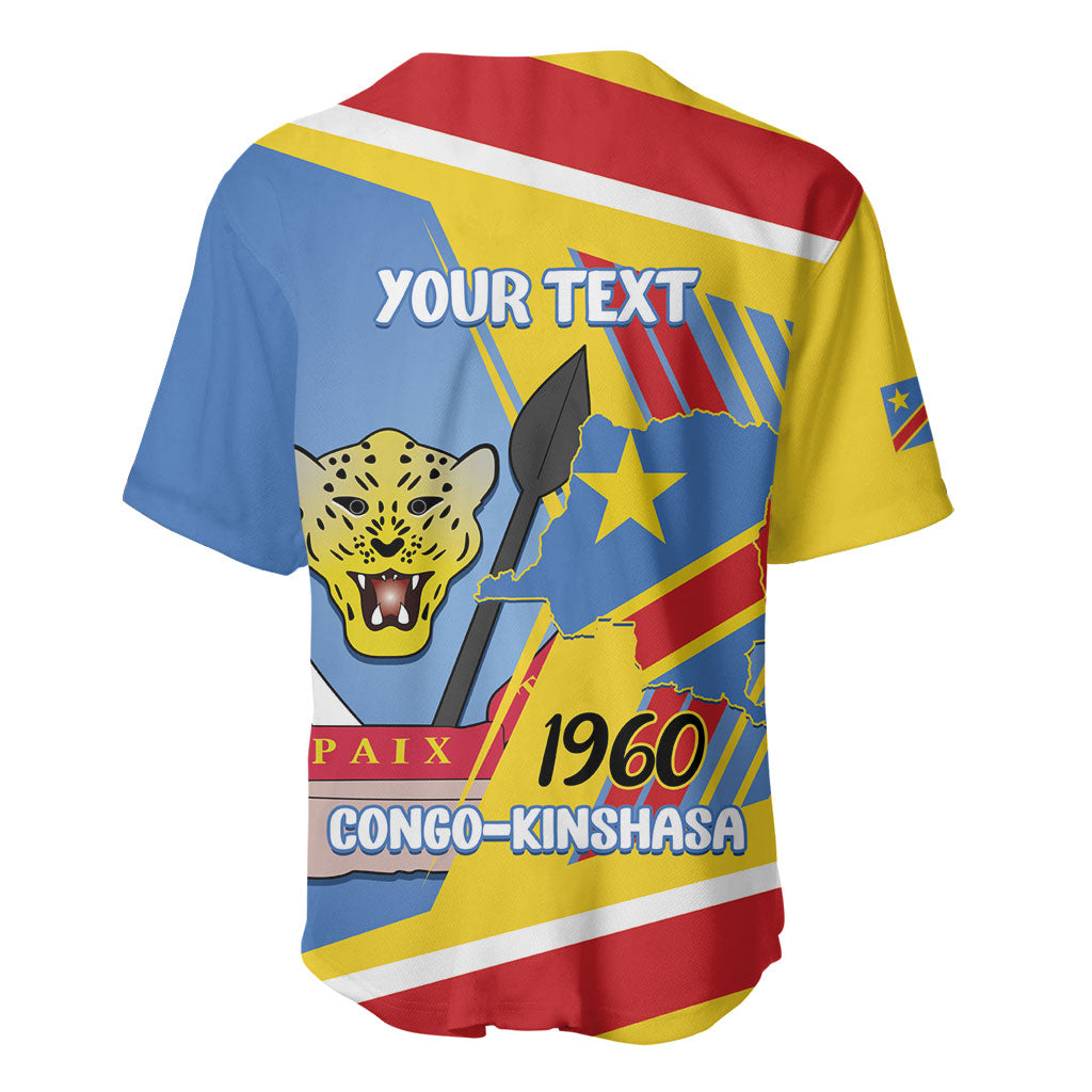 DR Congo Independence Day Personalized Baseball Jersey Congo-Kinshasa Coat Of Arms Style