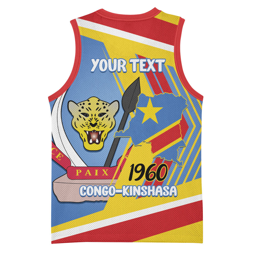 DR Congo Independence Day Personalized Basketball Jersey Congo-Kinshasa Coat Of Arms Style