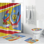 DR Congo Independence Day Bathroom Set Congo-Kinshasa Coat Of Arms Style