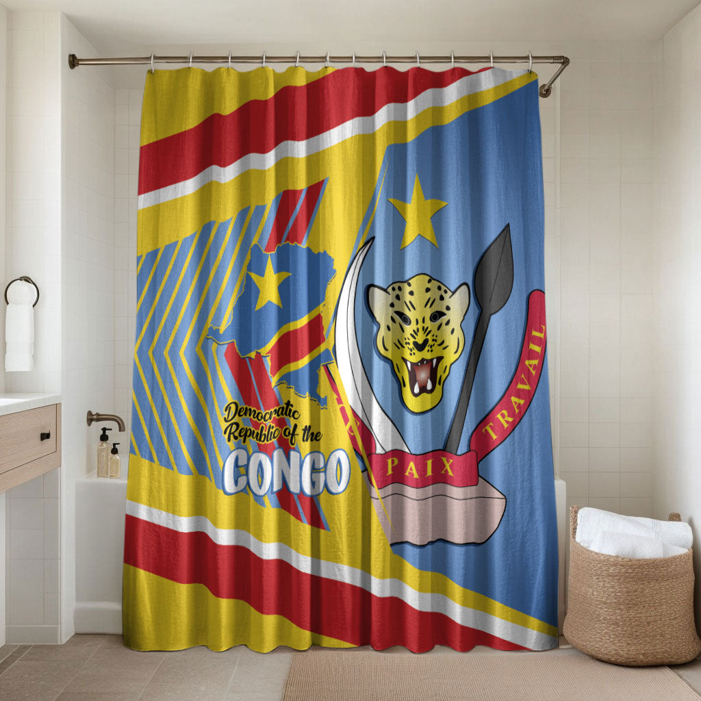 DR Congo Independence Day Bathroom Set Congo-Kinshasa Coat Of Arms Style