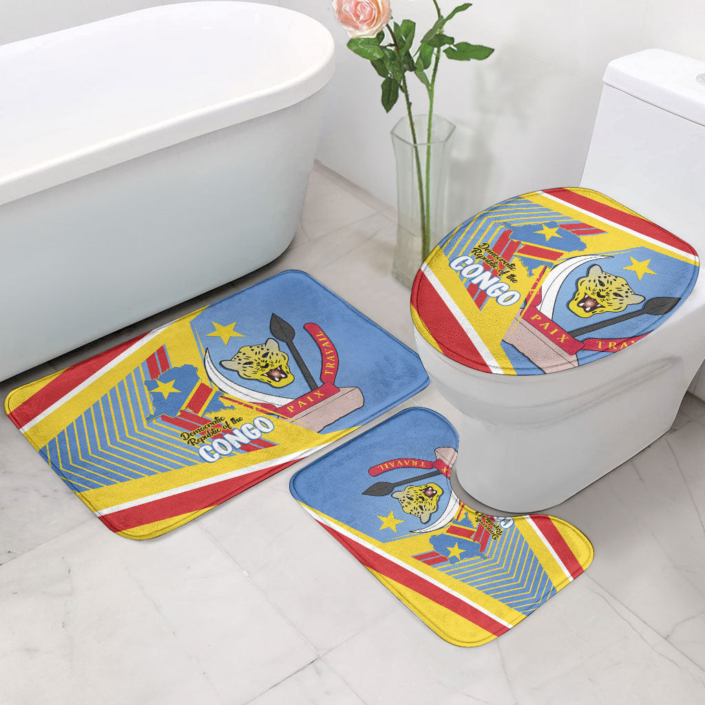 DR Congo Independence Day Bathroom Set Congo-Kinshasa Coat Of Arms Style