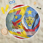 DR Congo Independence Day Beach Blanket Congo-Kinshasa Coat Of Arms Style
