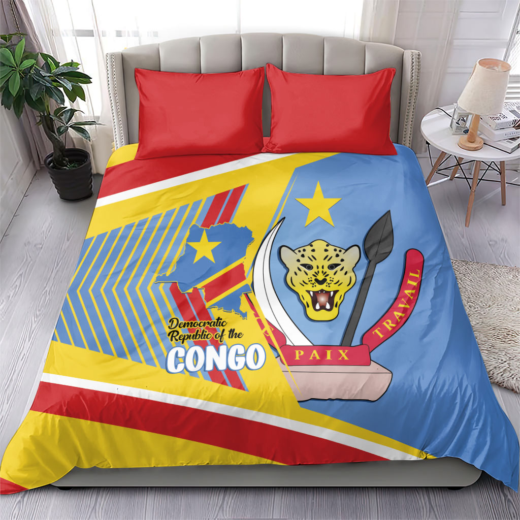 DR Congo Independence Day Bedding Set Congo-Kinshasa Coat Of Arms Style