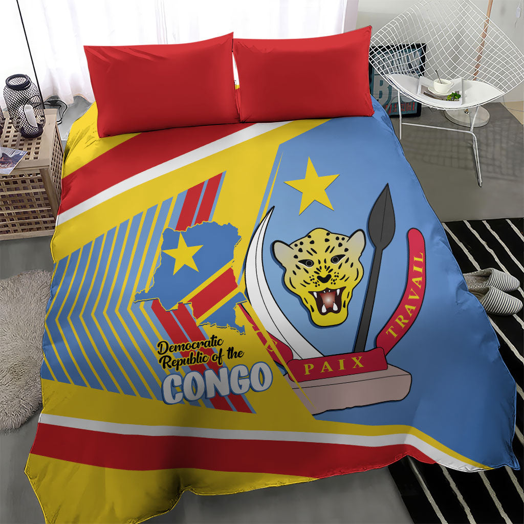 DR Congo Independence Day Bedding Set Congo-Kinshasa Coat Of Arms Style