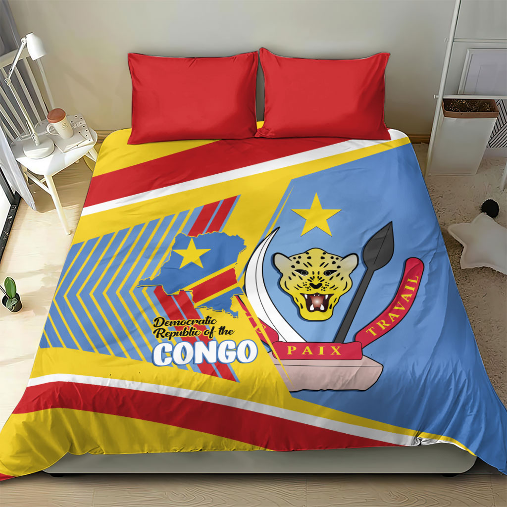 DR Congo Independence Day Bedding Set Congo-Kinshasa Coat Of Arms Style