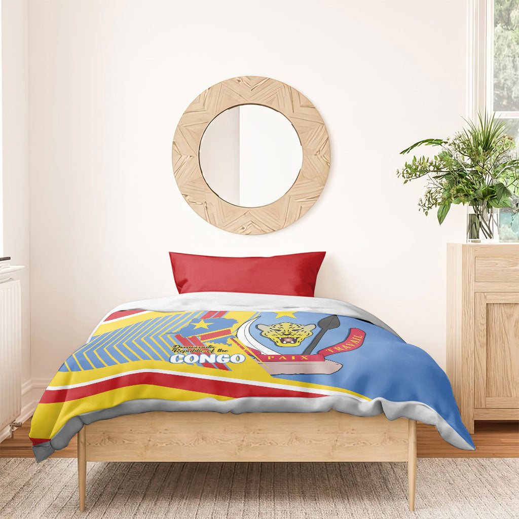 DR Congo Independence Day Bedding Set Congo-Kinshasa Coat Of Arms Style