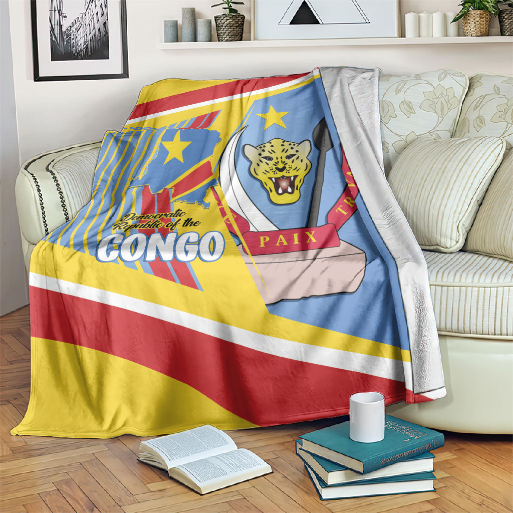 DR Congo Independence Day Blanket Congo-Kinshasa Coat Of Arms Style