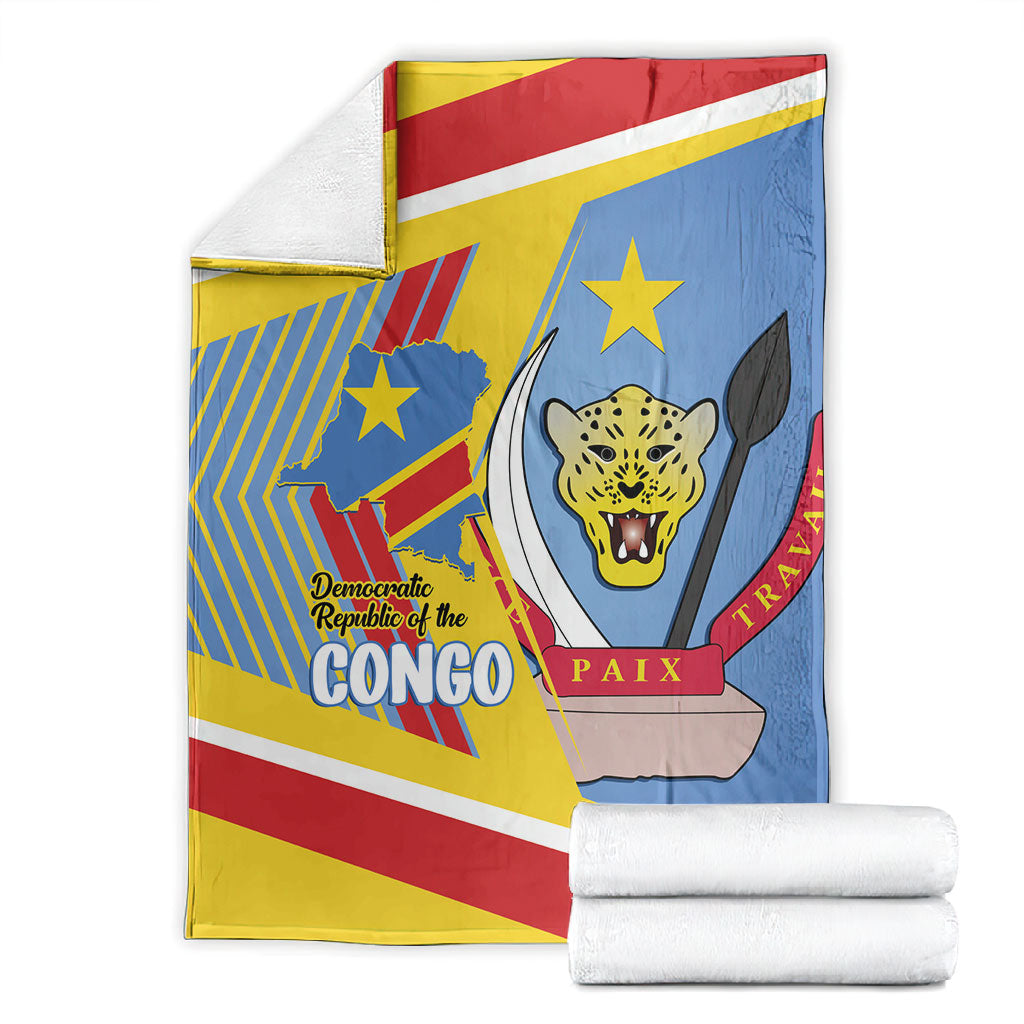 DR Congo Independence Day Blanket Congo-Kinshasa Coat Of Arms Style