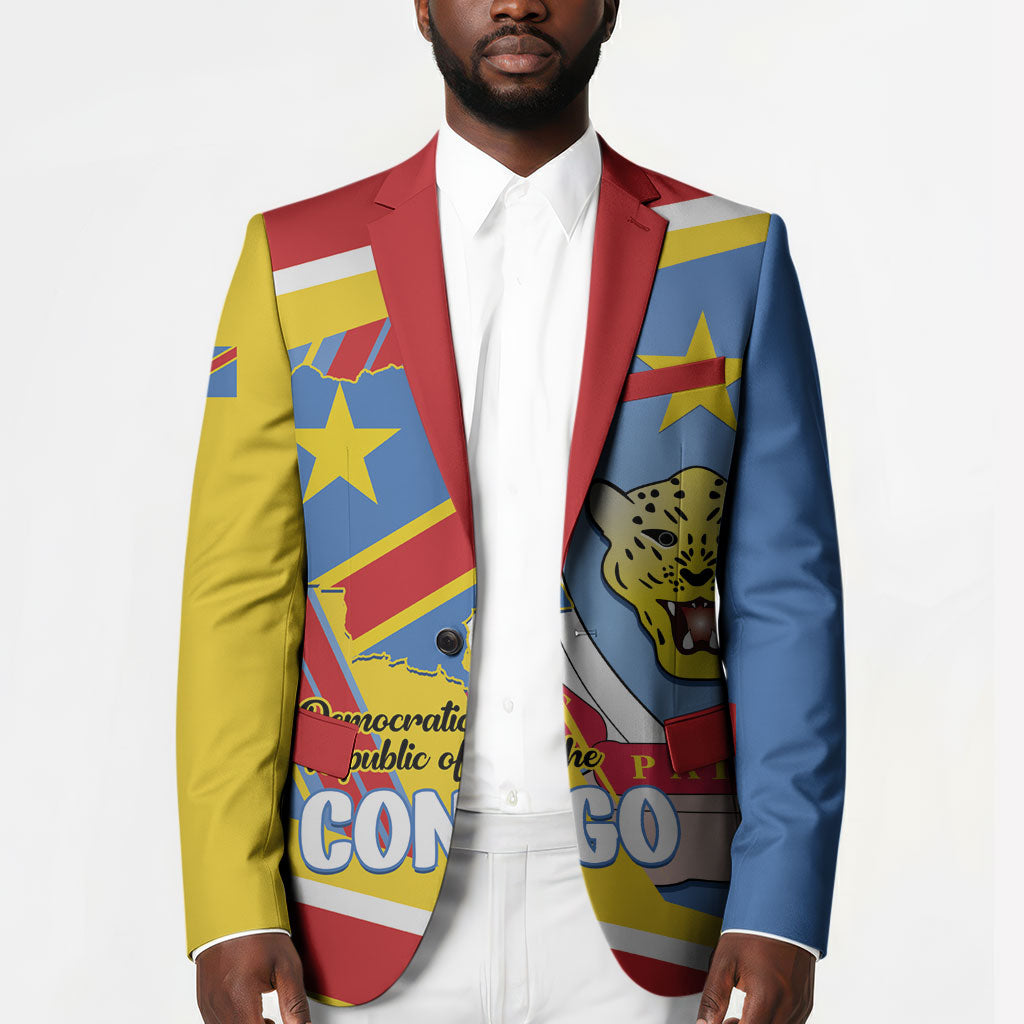 DR Congo Independence Day Personalized Blazer Congo-Kinshasa Coat Of Arms Style