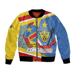 DR Congo Independence Day Personalized Bomber Jacket Congo-Kinshasa Coat Of Arms Style