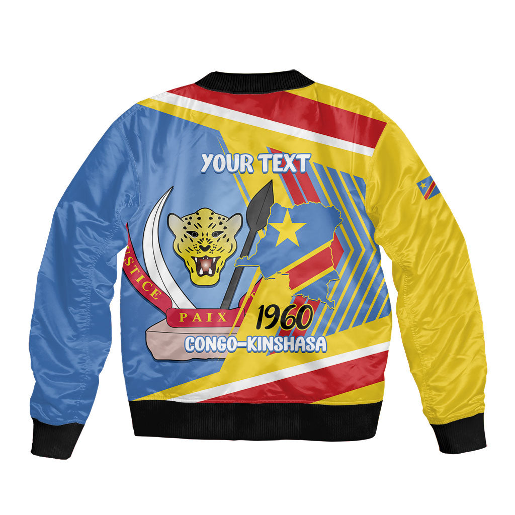 DR Congo Independence Day Personalized Bomber Jacket Congo-Kinshasa Coat Of Arms Style