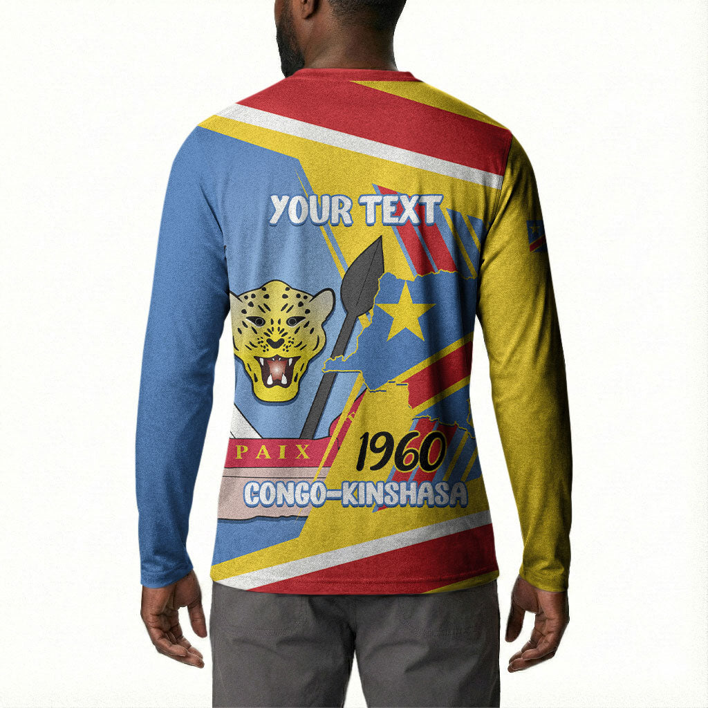 DR Congo Independence Day Personalized Button Sweatshirt Congo-Kinshasa Coat Of Arms Style