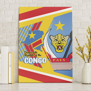 DR Congo Independence Day Canvas Wall Art Congo-Kinshasa Coat Of Arms Style