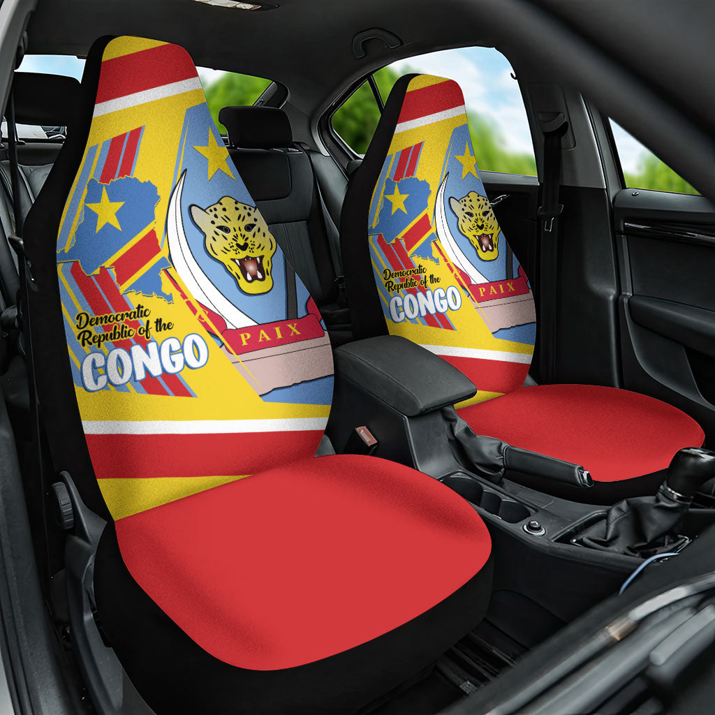 DR Congo Independence Day Car Seat Cover Congo-Kinshasa Coat Of Arms Style