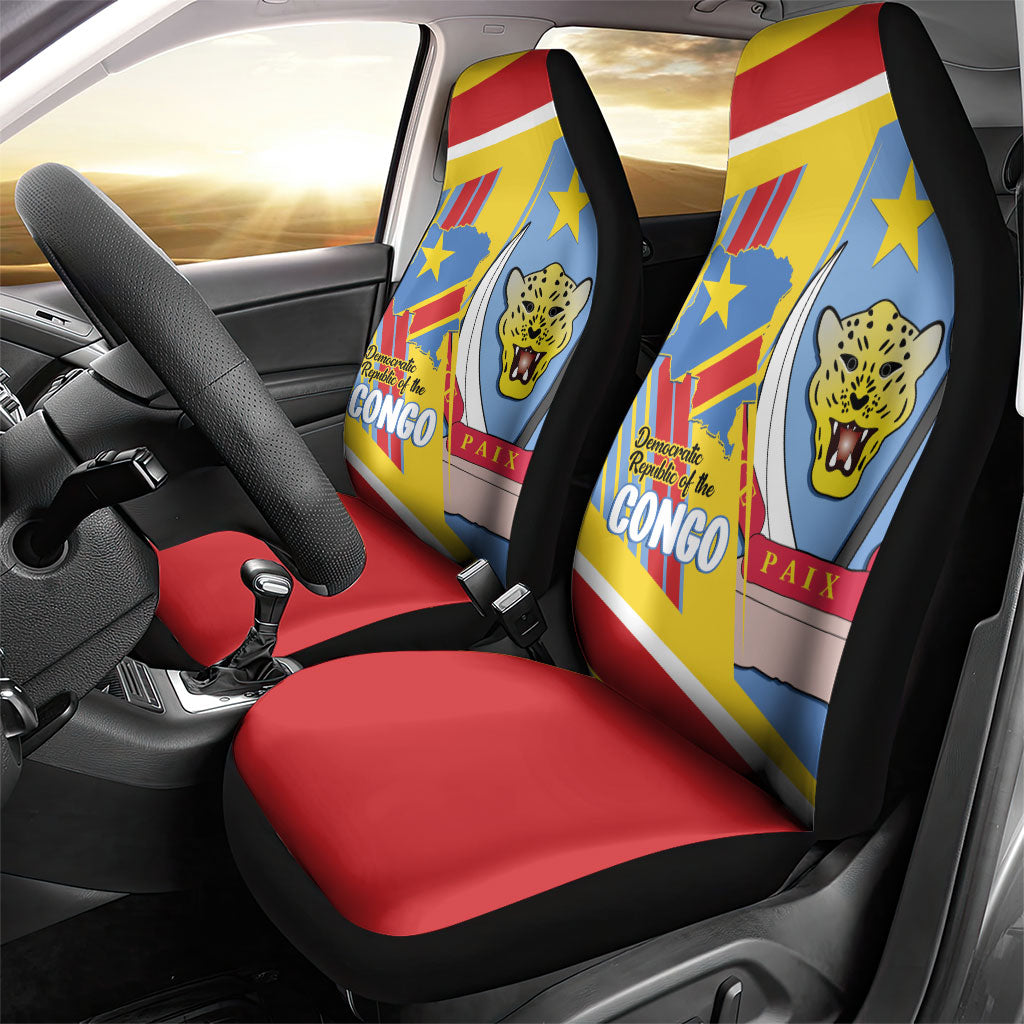 DR Congo Independence Day Car Seat Cover Congo-Kinshasa Coat Of Arms Style