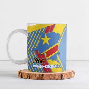 DR Congo Independence Day Personalized Ceramic Mug Congo-Kinshasa Coat Of Arms Style