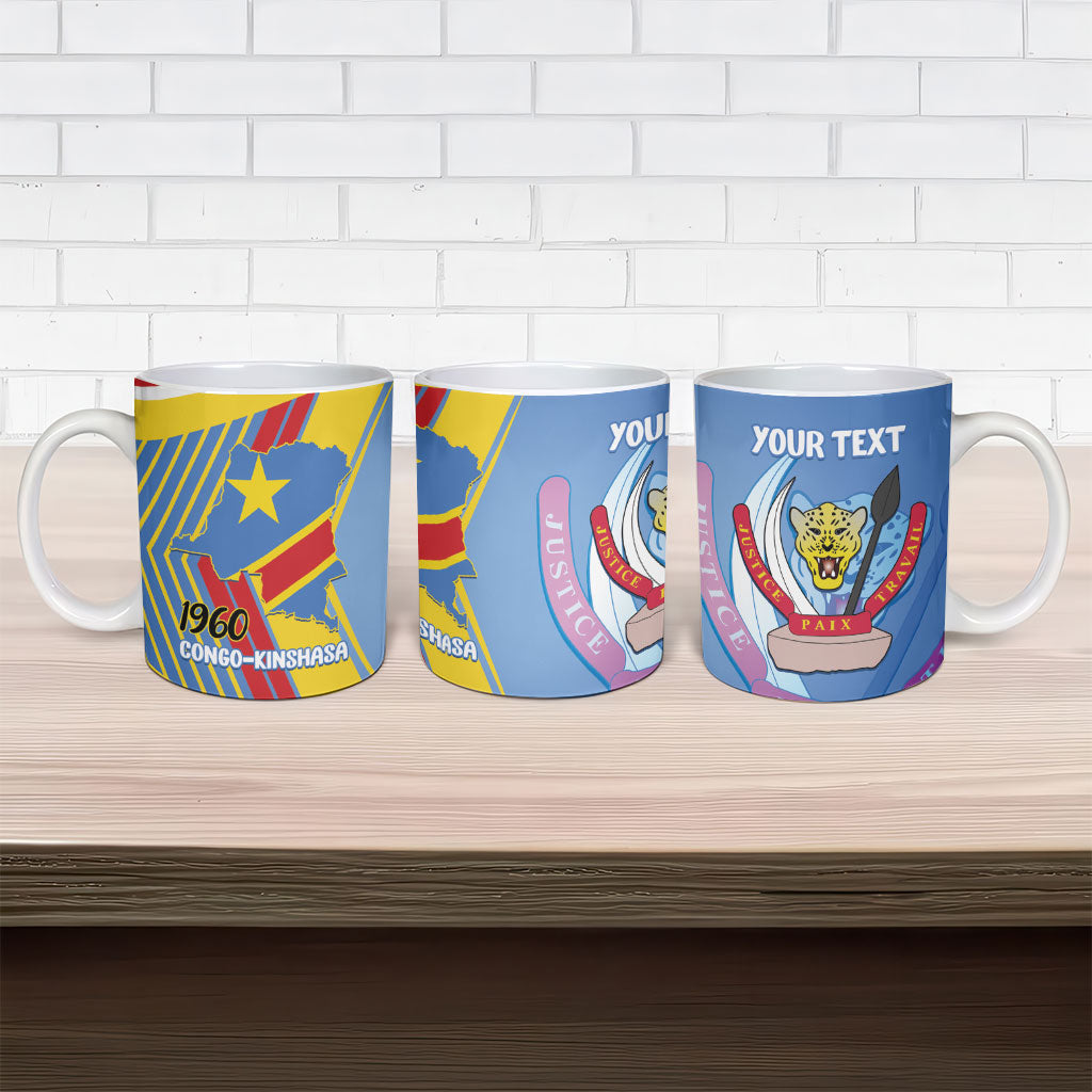 DR Congo Independence Day Personalized Ceramic Mug Congo-Kinshasa Coat Of Arms Style