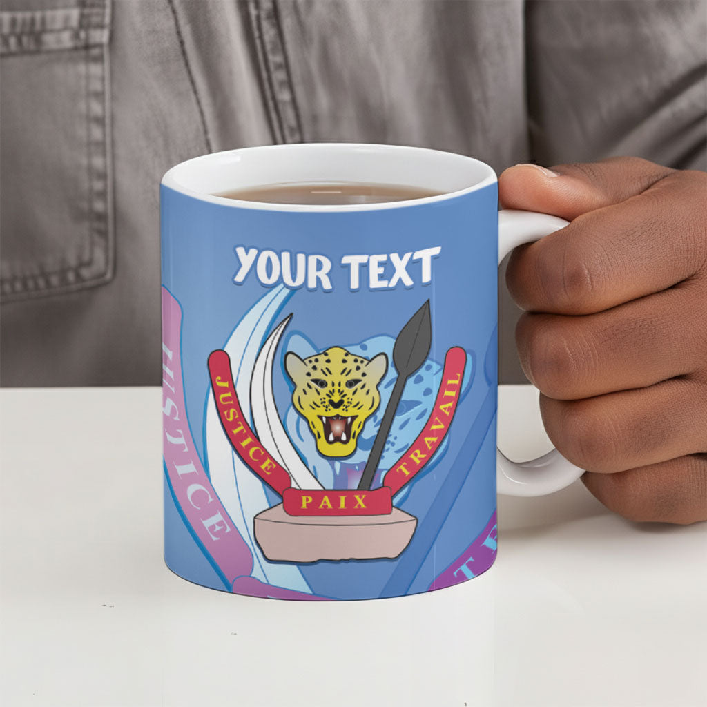 DR Congo Independence Day Personalized Ceramic Mug Congo-Kinshasa Coat Of Arms Style