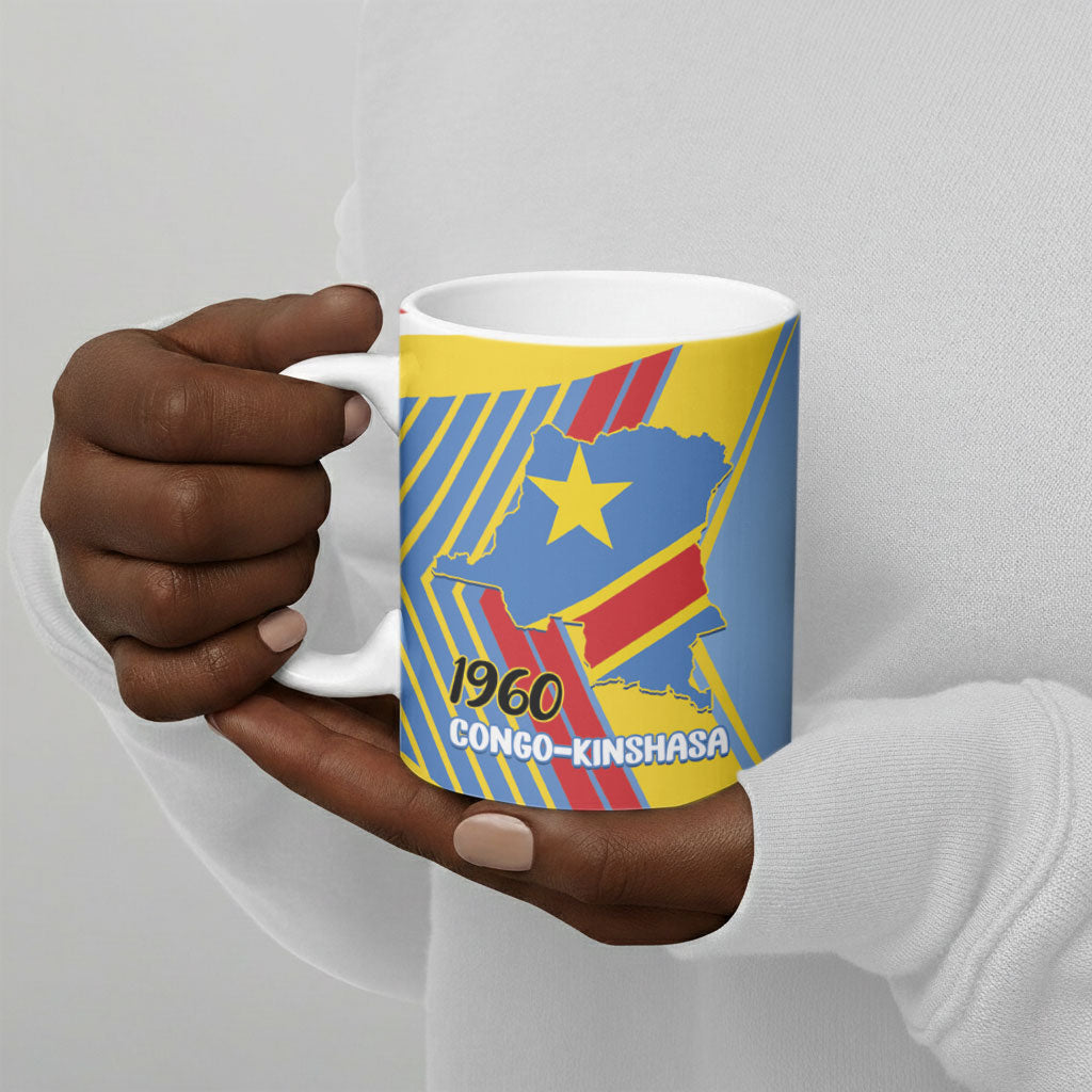 DR Congo Independence Day Personalized Ceramic Mug Congo-Kinshasa Coat Of Arms Style