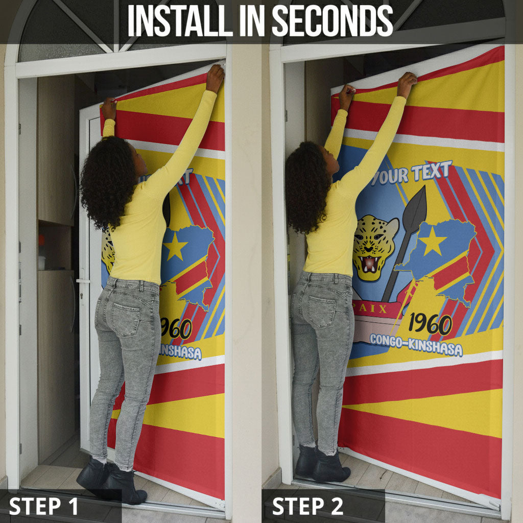 DR Congo Independence Day Personalized Door Cover Congo-Kinshasa Coat Of Arms Style