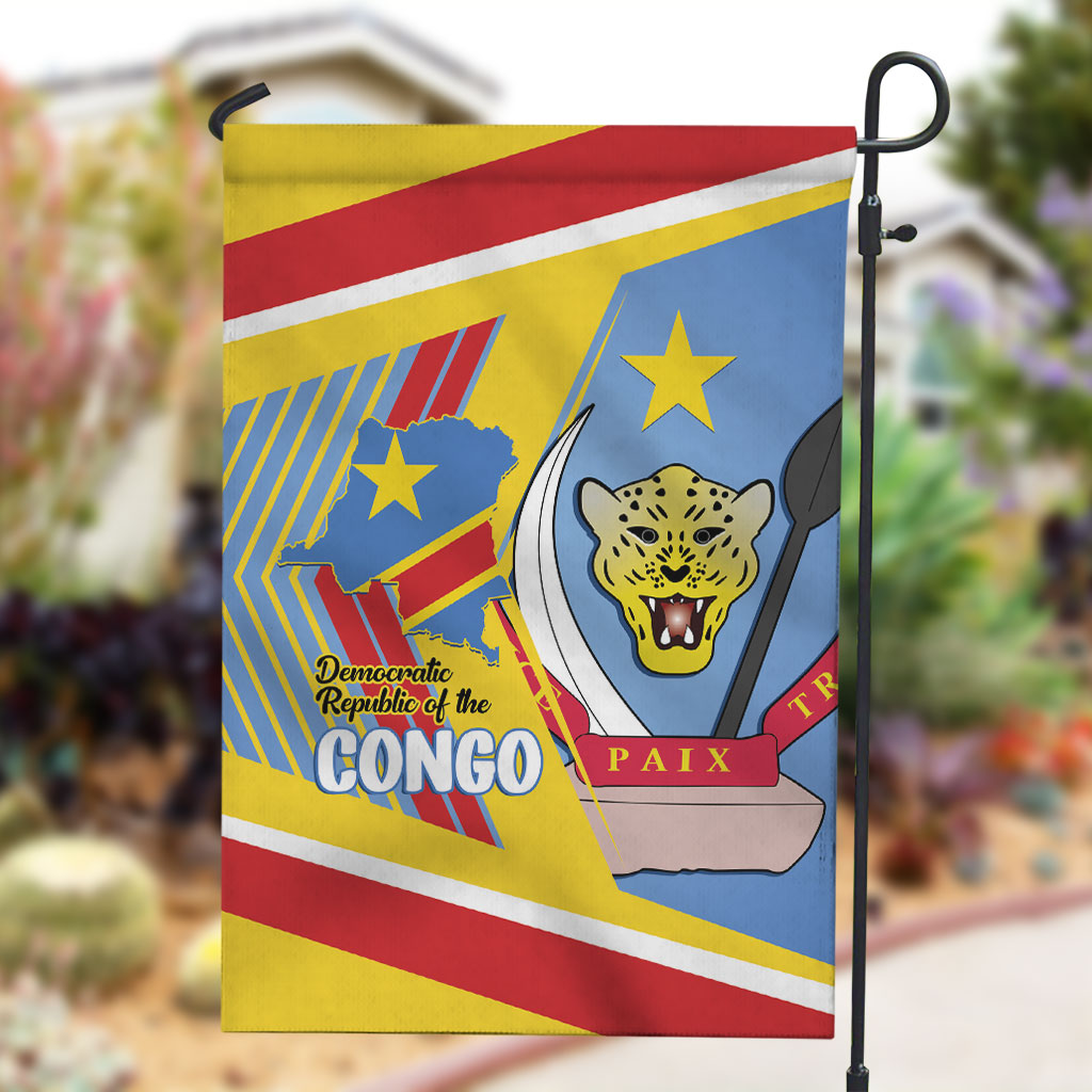 DR Congo Independence Day Garden Flag Congo-Kinshasa Coat Of Arms Style