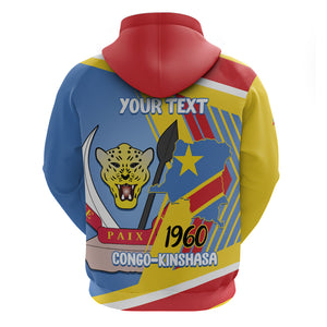 DR Congo Independence Day Personalized Hoodie Congo-Kinshasa Coat Of Arms Style