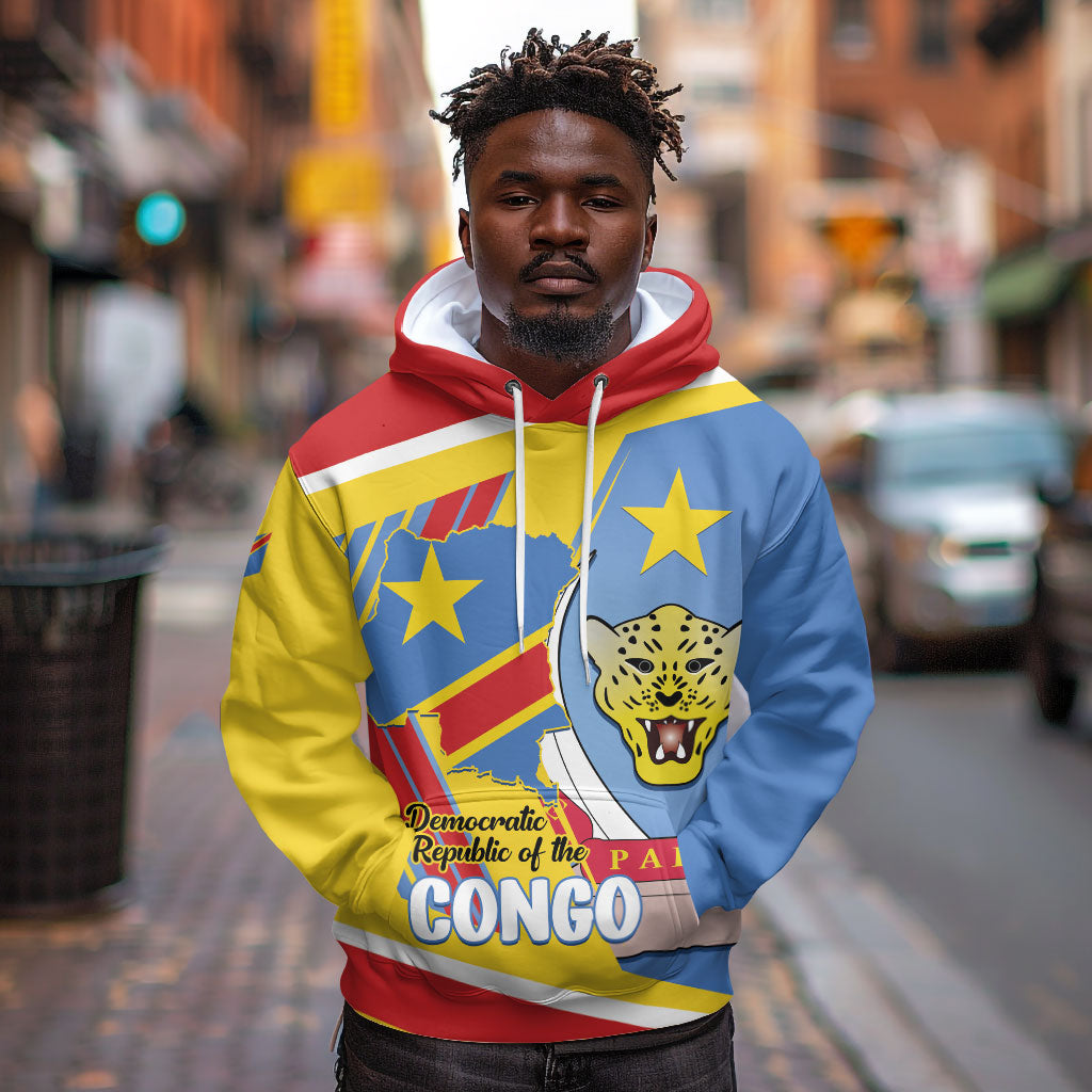 DR Congo Independence Day Personalized Hoodie Congo-Kinshasa Coat Of Arms Style