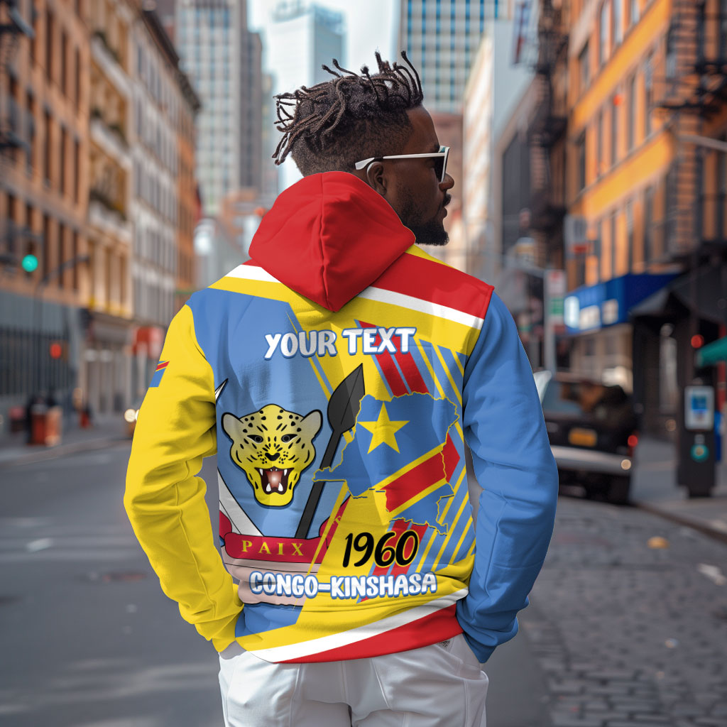 DR Congo Independence Day Personalized Hoodie Congo-Kinshasa Coat Of Arms Style