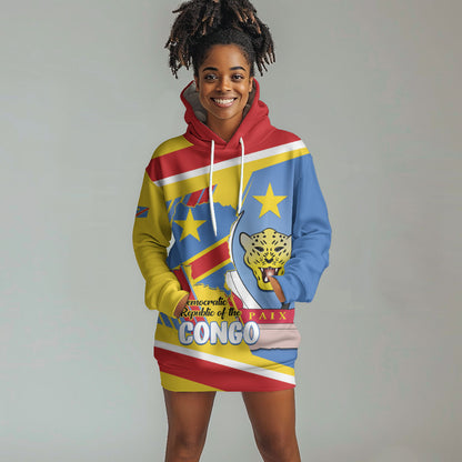 DR Congo Independence Day Personalized Hoodie Dress Congo-Kinshasa Coat Of Arms Style