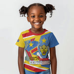 DR Congo Independence Day Personalized Kid T shirt Congo-Kinshasa Coat Of Arms Style