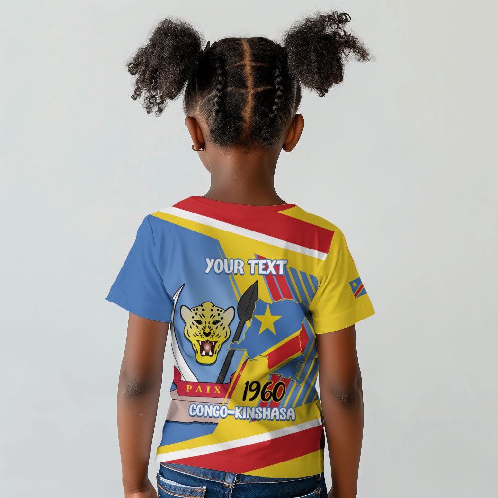 DR Congo Independence Day Personalized Kid T shirt Congo-Kinshasa Coat Of Arms Style