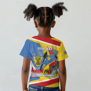 DR Congo Independence Day Personalized Kid T shirt Congo-Kinshasa Coat Of Arms Style
