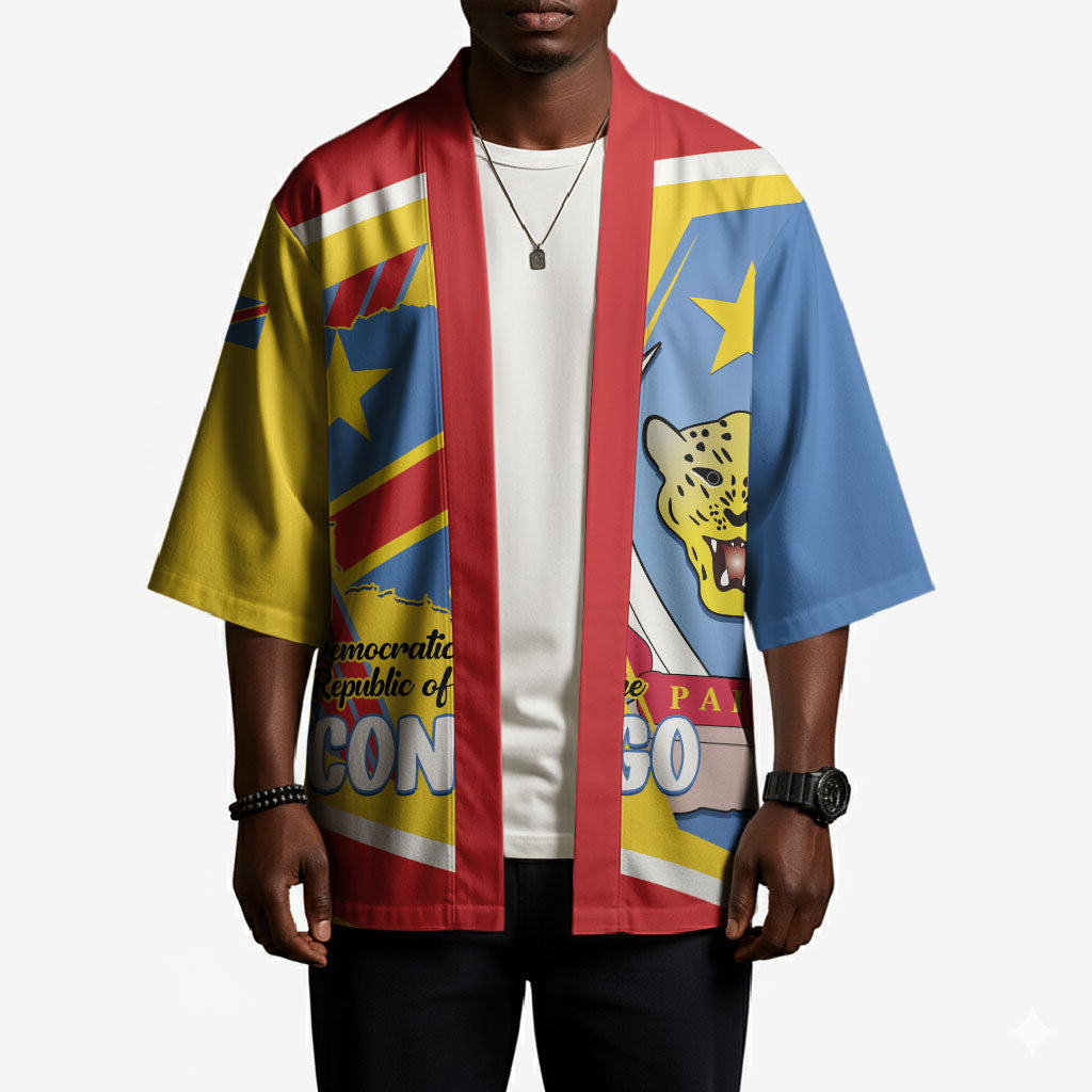 DR Congo Independence Day Personalized Kimono Congo-Kinshasa Coat Of Arms Style