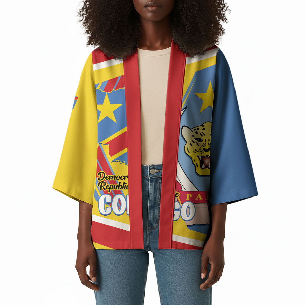 DR Congo Independence Day Personalized Kimono Congo-Kinshasa Coat Of Arms Style