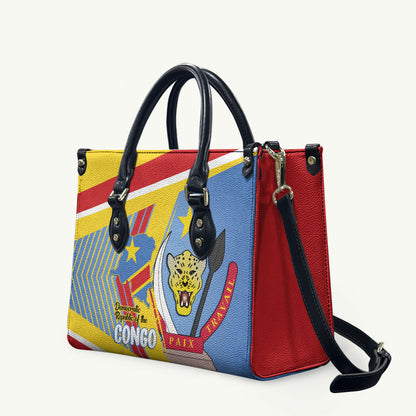 DR Congo Independence Day Leather Bag Congo-Kinshasa Coat Of Arms Style