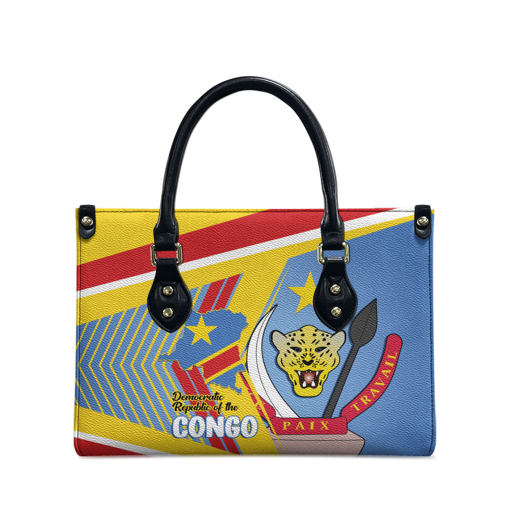 DR Congo Independence Day Leather Bag Congo-Kinshasa Coat Of Arms Style