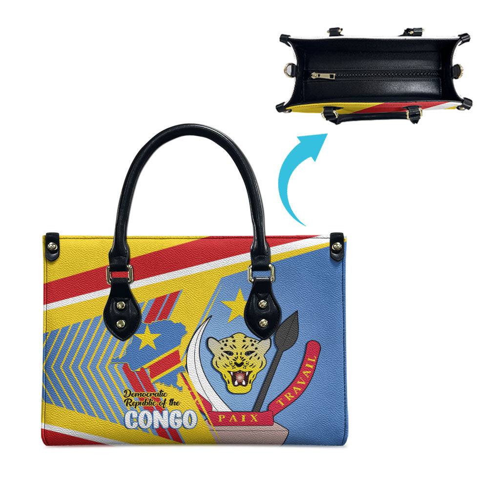 DR Congo Independence Day Leather Bag Congo-Kinshasa Coat Of Arms Style