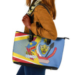 DR Congo Independence Day Leather Tote Bag Congo-Kinshasa Coat Of Arms Style