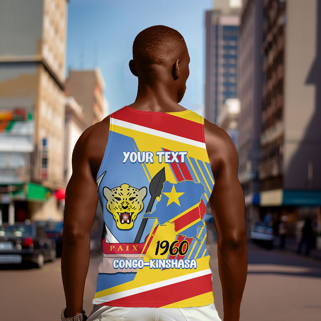 DR Congo Independence Day Personalized Men Tank Top Congo-Kinshasa Coat Of Arms Style