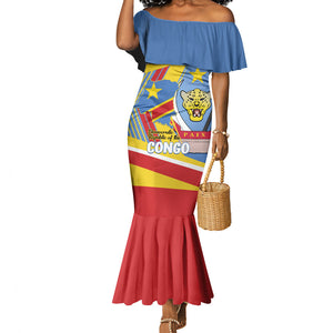 DR Congo Independence Day Personalized Mermaid Dress Congo-Kinshasa Coat Of Arms Style