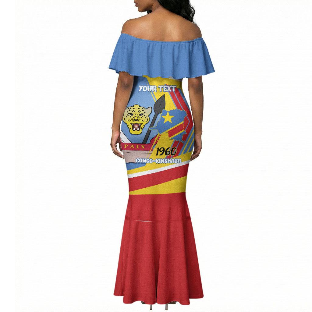 DR Congo Independence Day Personalized Mermaid Dress Congo-Kinshasa Coat Of Arms Style