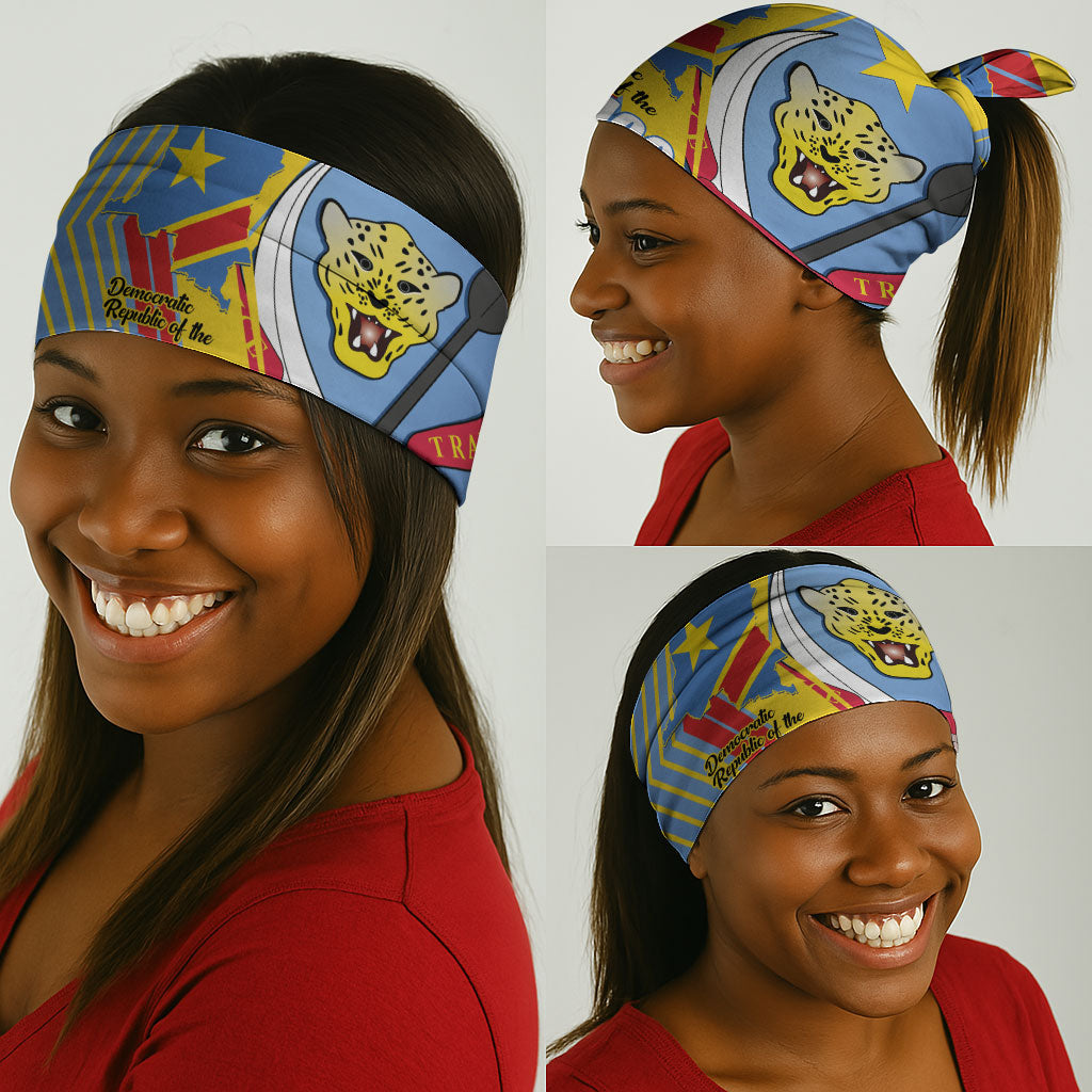 DR Congo Independence Day Neck Gaiter Congo-Kinshasa Coat Of Arms Style